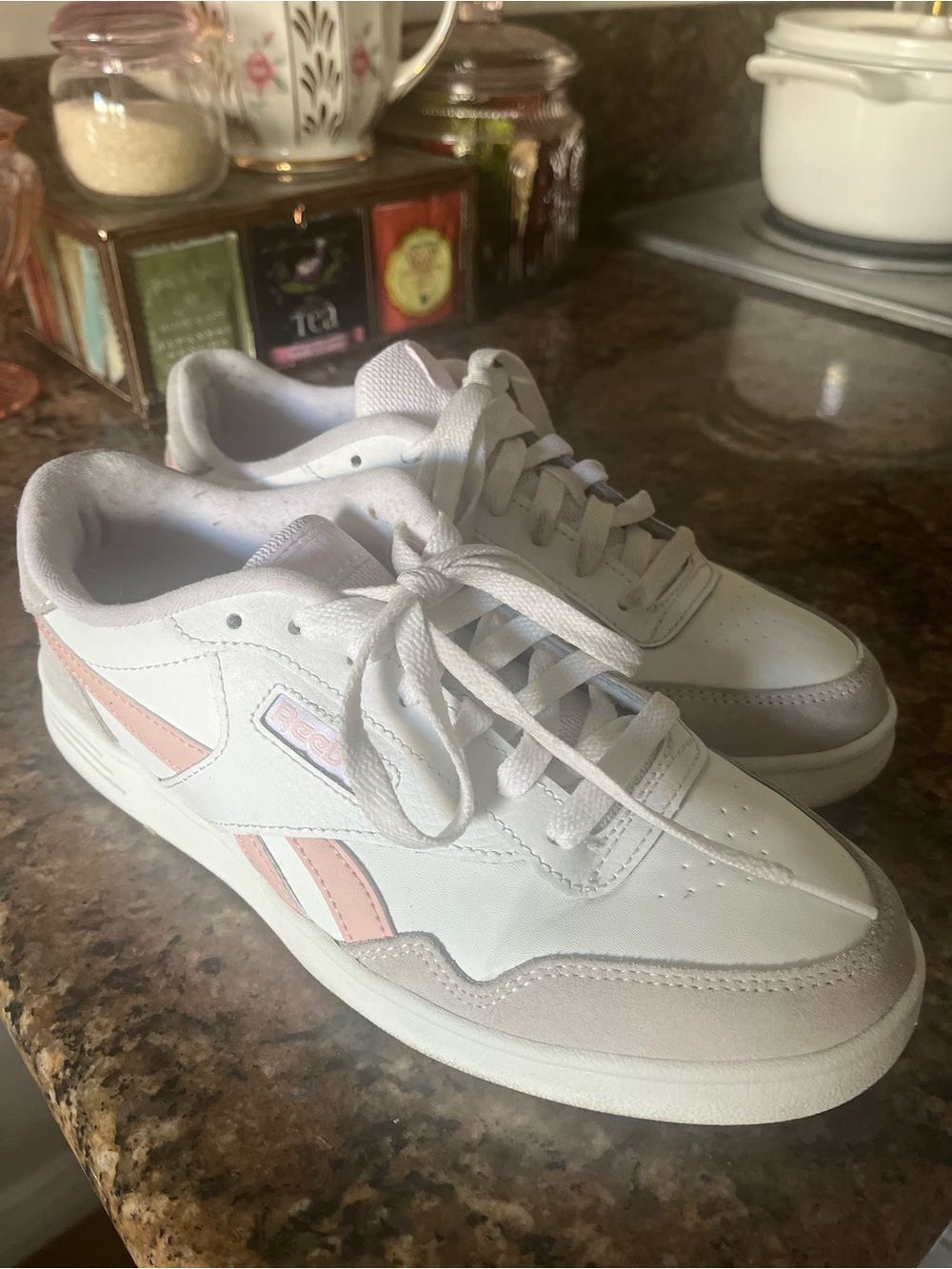 Reebok White Sneakers with Pink Accents - Women's